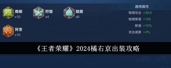 《王者荣耀》2024橘右京出装攻略_橘右京怎么出装