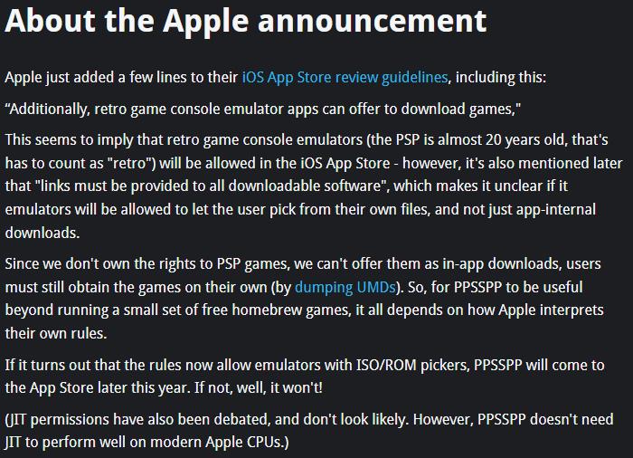 PSP模拟器开发者:PPSSPP计划登陆苹果商城